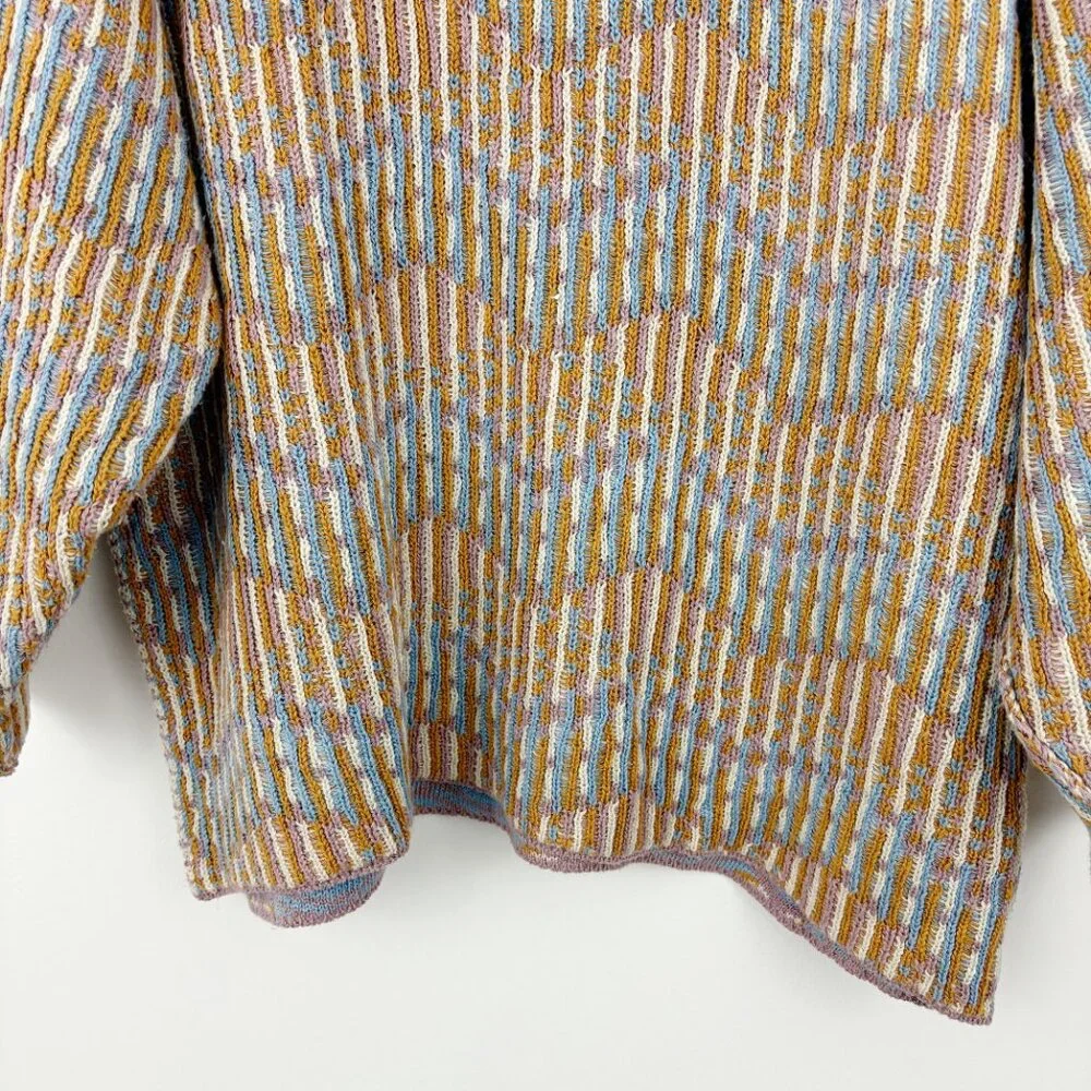 Free People Beach Malibu Pattern Sweater‎ Size S Crewneck Oversized Reversible